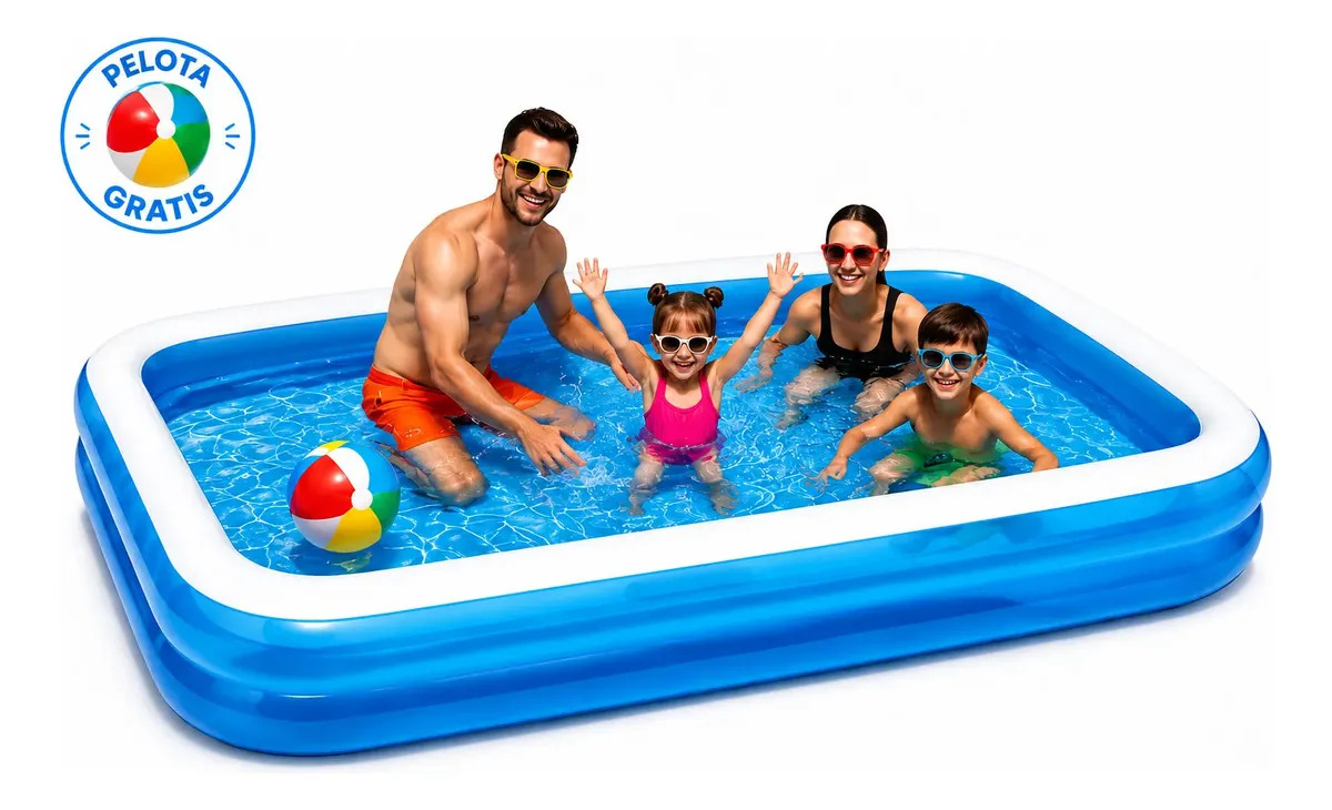Alberca Inflable Grandes 181cm Rectangular Piscinas Para Adultos Y Niños Resistente Familiar Con Válvula De Desagüe