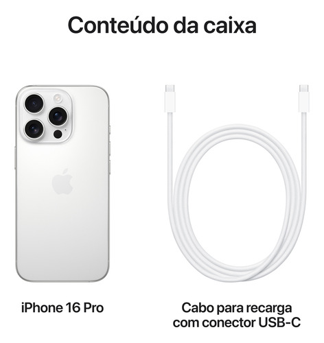 Apple iPhone 16 Pro (256 GB) - Titânio branco (Novo com caixa aberta)