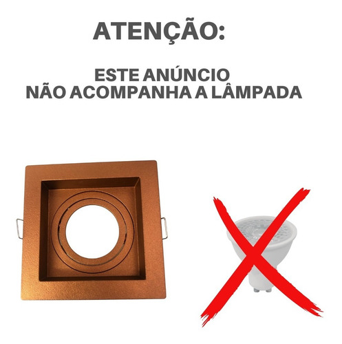 Spot Quadrado Recuado Para Mini Dicróica Mr11 Cobre Bronze