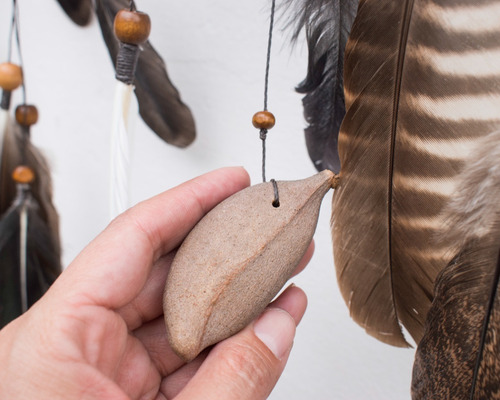Atrapasueños Nature Rústico Madera Plumas Naturales Marrón Oscuro Collage De 3 Atrapasueños Grande Marron Oscuro A Claro