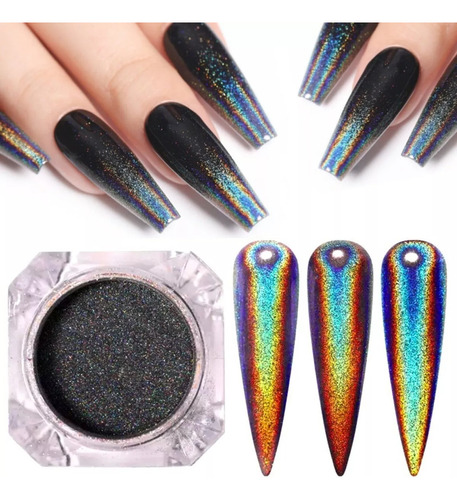 Polvo Brillo Holografico Deco Uñas Para Esmalte Semi