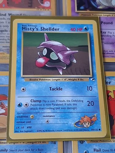 Misty's Shellder 89/132,original De Pokemon Tcg,1999-2000