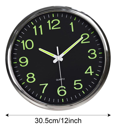 Ii Reloj De Pared Silencioso Grande De 12 Pulgadas Con