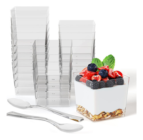 Exquisite Mini Tazas De Postre Con Cucharas, 400 Unidades, T