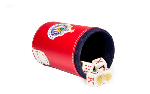 Imagen 2 de 6 de Cubilete Chivas Guadalajara Con Portadados. 5 Dados Grabados