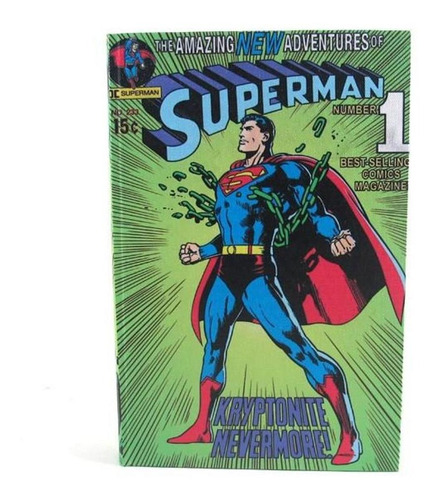 Caixa Livro Madeira Superman Cor Colorido