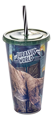 Copo Com Canudo Refri Dinossauros Jurassic World 700ml 1unid