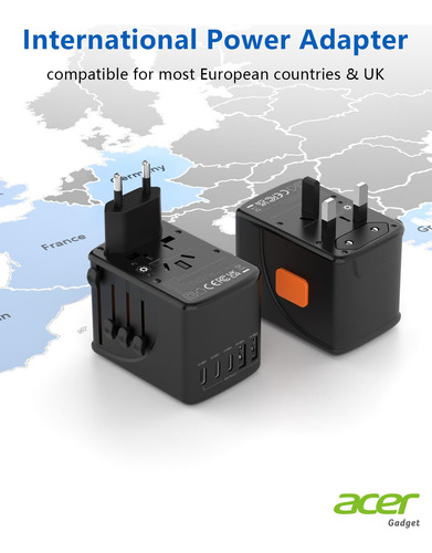 Adaptador De Enchufe De Viaje Acer Universal Con 5 Puertos U