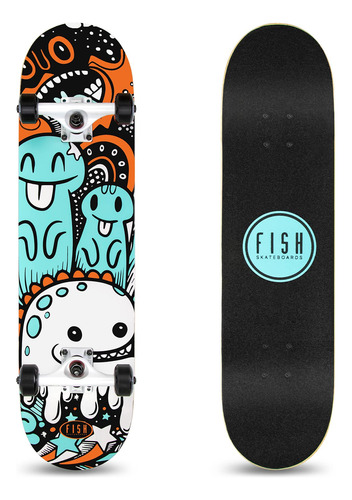 Fish Skateboards Patineta Estandar, Patineta Completa De 31 