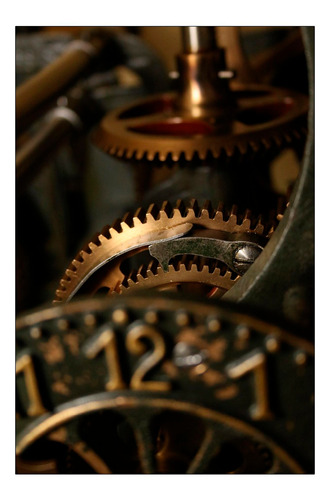 Vinilo Decorativo 50x75cm Engranaje Reloj Puntero Metal M3