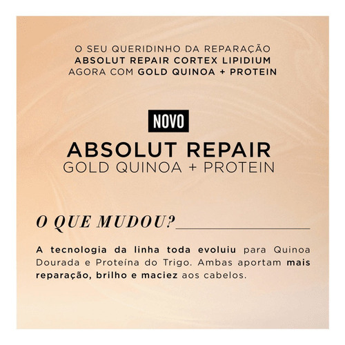 Imagem 5 de 5 de Shampoo Loreal Absolut Repair Gold Quinoa + Protein 300ml
