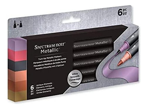 Spectrum Noir Metallic Markers 6 Pack-antique Elements, Us: 