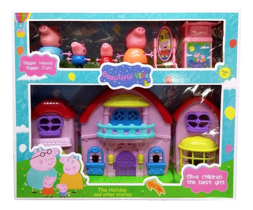 Peppa Pig, Casa Plegable/maleta Chica, 4 Personajes, Imp.