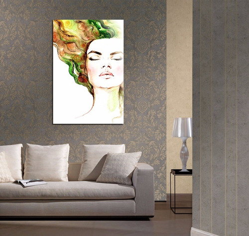 Vinilo Decorativo 60x90cm Mujer Sensual Estilo Watercolor