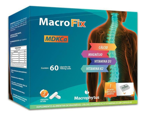 Macrofix Mdk2 Cálcio Magnésio Vitaminas D3 K2 60cápsulas