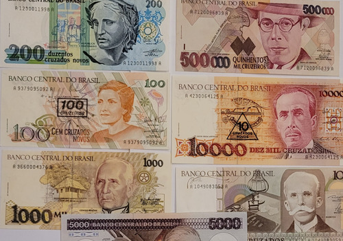 Lote Com 7 Cédulas Antigas, Conforme Nas Fotos/novas