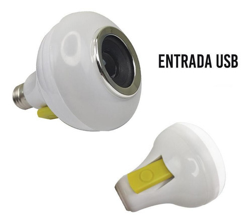 Lâmpada Led 12w Caixa Som Bluetooth 2 X 1 Mp3 Music Bulb 2 Cor da luz RGB 127/220V