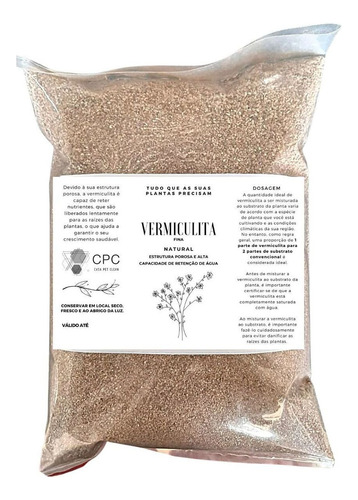 Vermiculita Expandida Fina Premium Para Substrato 5 Litros