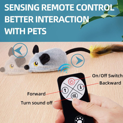 Juguete De Ratón Simulado Con Control Remoto Para Gatos, Jug