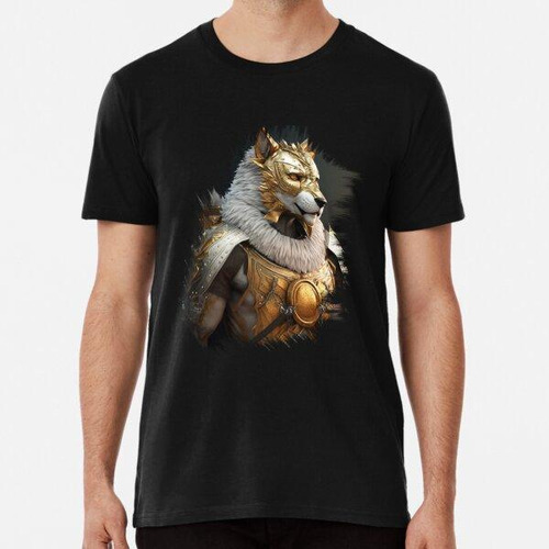 Remera Lobo Guerrero Humano Dorado Algodon Premium