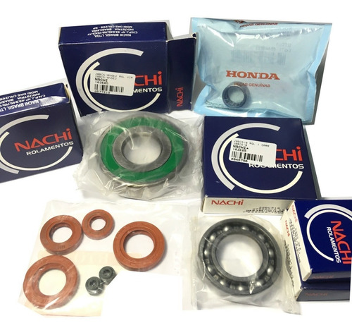 Kit Rolamentos + Retentores + Rol Vir Motor Cg 125 Titan Fan