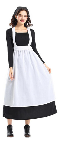 Disfraz De Sirvienta De Temporada Para Mujer, Vestido Largo