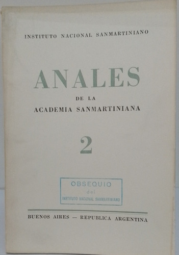 Anales De La Academia Sanmartiniana 2 1960-1961