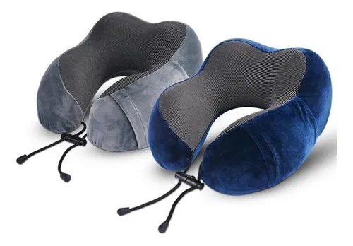 Almohadilla Almohada De Viaje Para Cuello Con Memoria Color Negro Diseño De La Tela Lisa