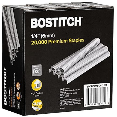 20.000 Broches Para Abrochadora Bostitch B8 Staples 1/4  