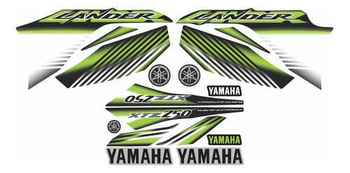 Kit Adesivos Yamaha Lander 250 2009 Preta Resinado 10194