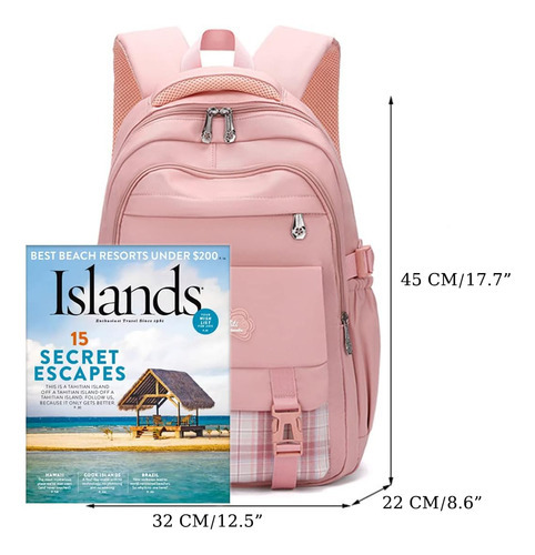 Mochilas Escolares Para Niñas De Primaria De Secundaria Gran Color Rosa Claro