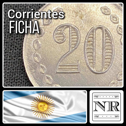 Ficha - Corrientes Polietilieno - Valor 20 - Cuño Aluminio