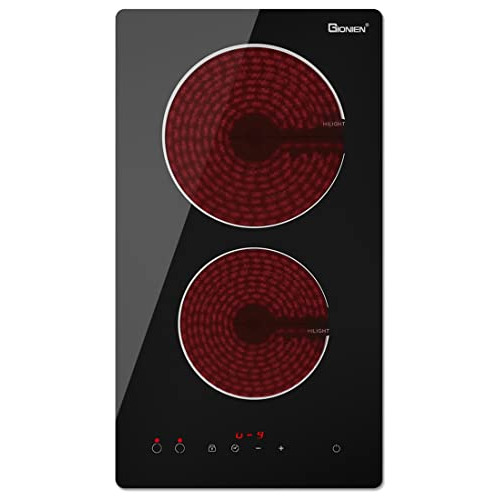 Electric Cooktop 2 Burners Built-in 12 Inch Ceramic Coo...