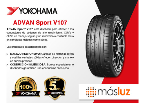 Par Llantas Advan Sport V107 Yokohama 265/30zr20 94y