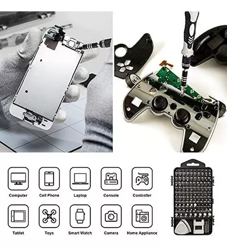 Kit de herramientas de reparación de limpieza para PS3 PS4 PS5, con PH00  PH0 PH0 PH1 y T8 Torx destornillador de seguridad, palancas, pinzas,  cepillo