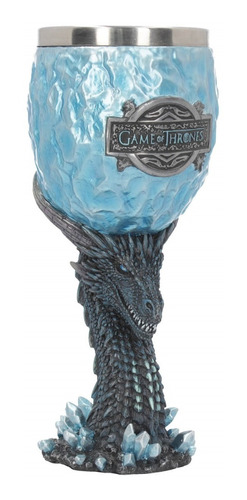 Copa Game Of Thrones Resina Dragón 3d Azul Juego De Tronos 