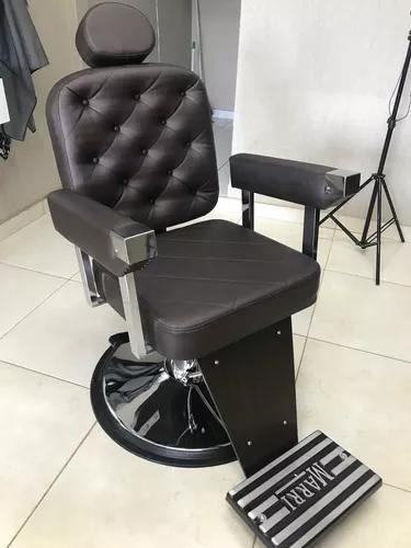 Cadeira Barbeiro Marri Dubai Barber Pé Cromado Frete Grátis