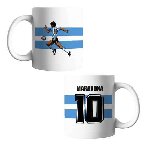 Zoilastore Taza Ceramica Personalizada Regalo Diego Maradona Mundial Numero 10 Pibe de Oro Pelusa 