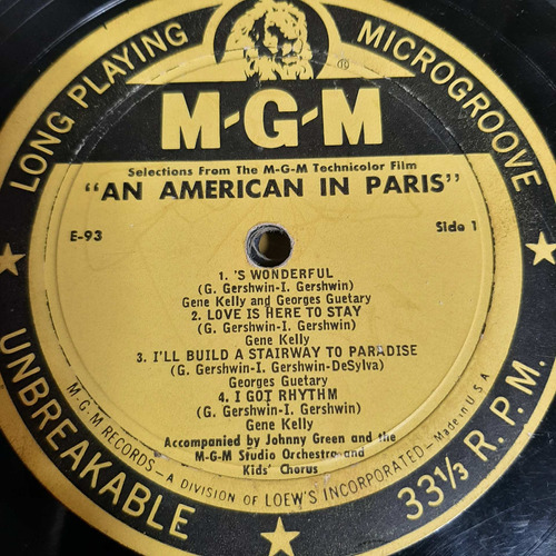 Sin Tapa Microsurco Gene Kelly An American In Paris Vm0