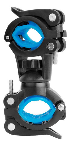 2 Soporte De Luz De Bicicleta De Rotación 360 Azul Negro