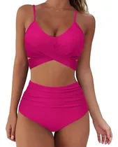 Comprar Bikini Tiro Alto Liso Push Up Cruzado Uniteduy