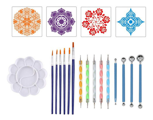 Juego De Lienzos Painbrush Mandala Art Supplies Rocks 20 Cra