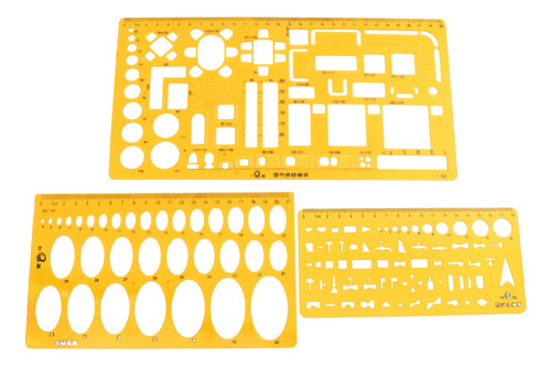 Plantilla De Dibujo Elipse, Diseño De Regla, 3 Diseños Para