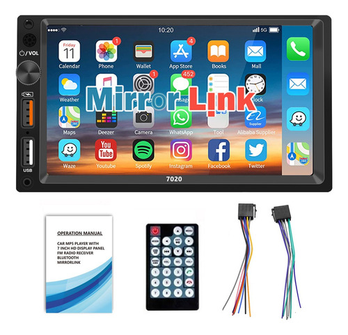 Fnbrli Estéreo De Auto 7in Mirrorlink Bluetooth 2 Usb 7020