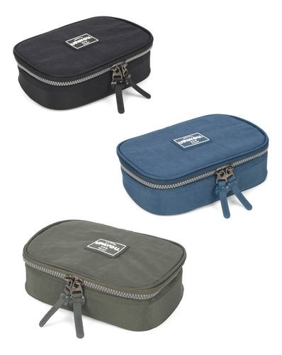 Estojo Escolar Juvenil Box Capacidade 100 Lápis 36 Elásticos Cor Azul-azul Liso