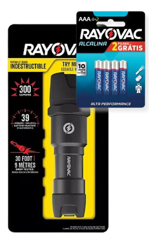 Kit De Natal Rayovac Lanterna Indestrutível + 6 Pilhas Extra