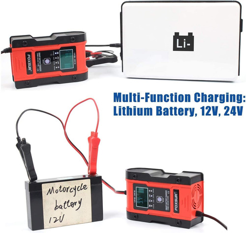 Cargador De Batería De Litio 12 V/24 V 6 A 7 Etapas Carga