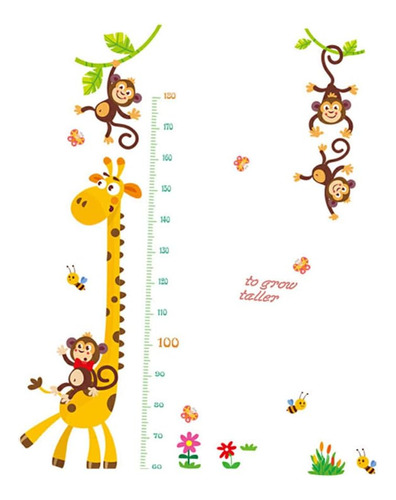 Removable Wall Stickers For Children's Animal Measurements