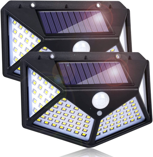 Aplique Lampara Solar X2 114 Led Con Sensor De Movimiento