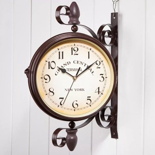 Reloj Retro De Metal Para Estación De Tren, Vintage, Antiguo
